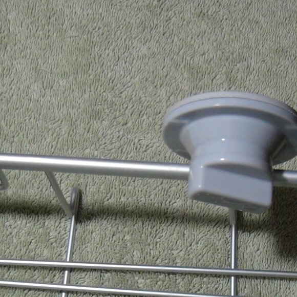 Design Rustproof Suction Shower Bathroom Basket Aluminum Silver 18" - Picture 3 of 9